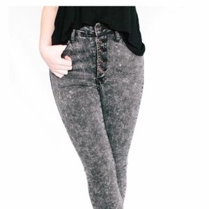 Hammer Jeans - Acid Wash Black Skinny Size 3